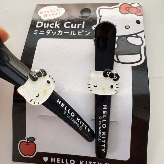 SANRIO | Hello Kitty Mini Duck Curl Hair Clip Set 76×10×15m (Black)