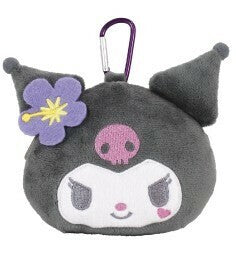 SANRIO | Kuromi Mini Pouch with Carabiner Bag Charm Plush keychain 185x120x55mm (Y2K)