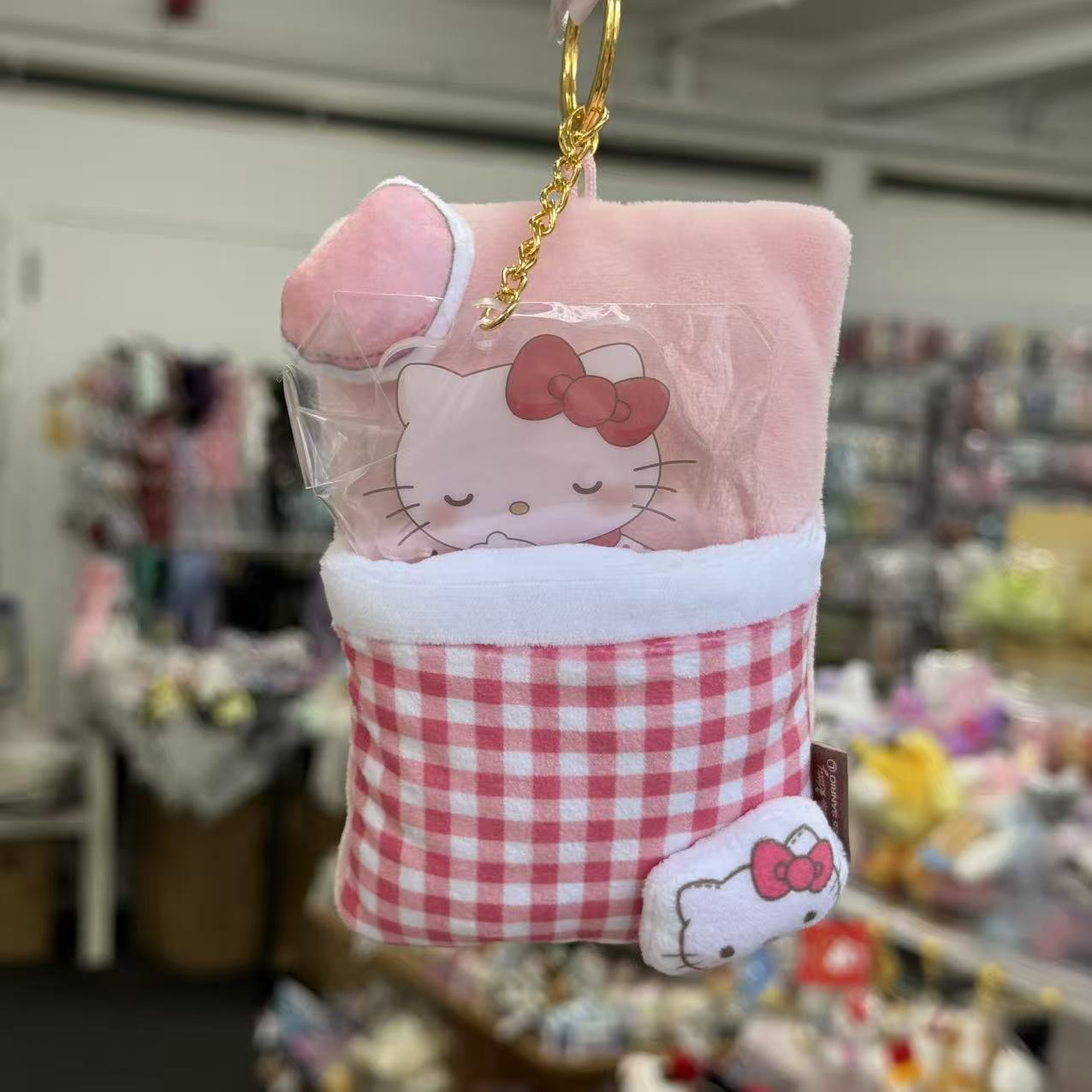 SANRIO | Hello Kitty Mascot Holder Bag Charm Plush Keychain 50x110x180m (Super Rare Fluffy Futon)