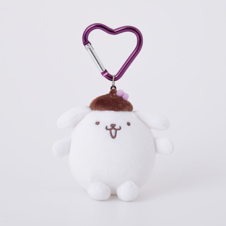 SANRIO x Kthings| Pompompurin Pom Pom Purin Mascot Holder Plush Keychain Bag Charm with Heart Carabiner 60mm Approx. (Sweet Milk)