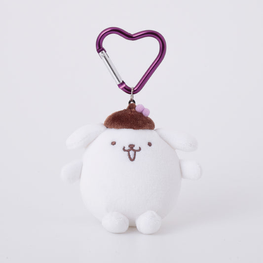 SANRIO x Kthings| Pompompurin Pom Pom Purin Mascot Holder Plush Keychain Bag Charm with Heart Carabiner 60mm Approx. (Sweet Milk)
