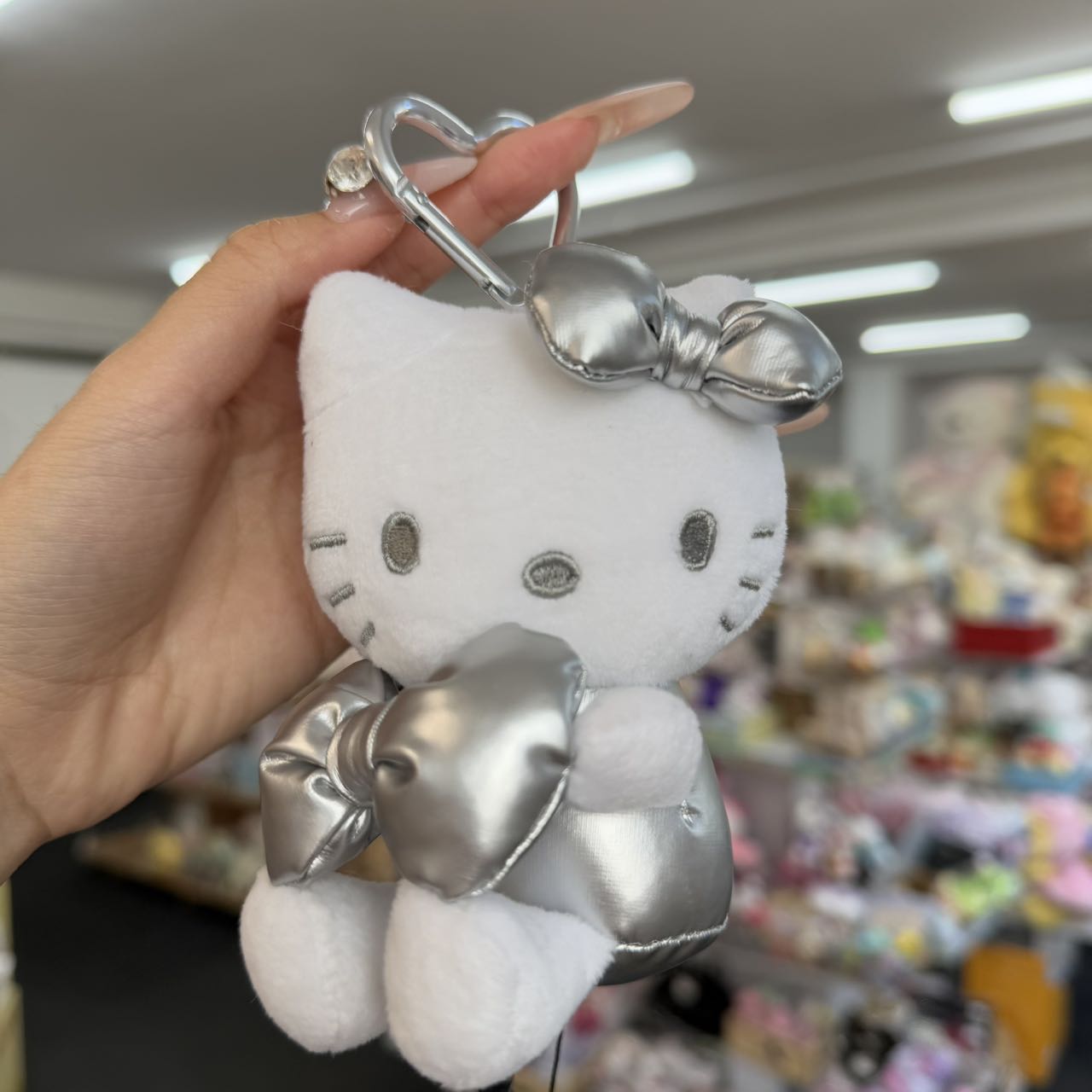 Sanrio X St. | Hello Kitty Mascot Holder Plush Keychain (Silver)