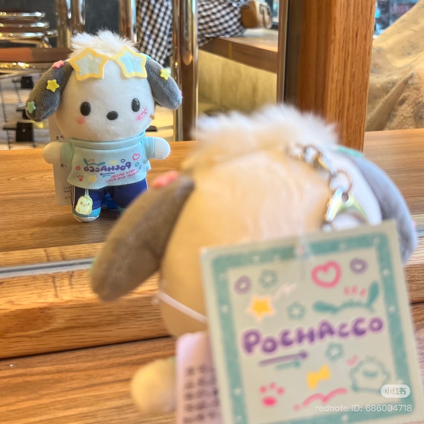 Sanrio | Pochacco Mascot Holder Plush Keychain Bag Charm 16.5 x 12.5 x 6.6cm (Academy Kirameki Festival / School