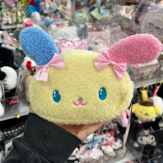 SANRIO x Avail | Usahana Plush Pouch (Fluffy Colorful Ribbon Bow)