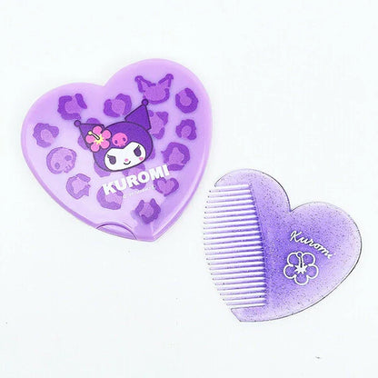 SANRIO | Kuromi Heart Shaped Mirror Comb 18x107x154mm (Y2K)