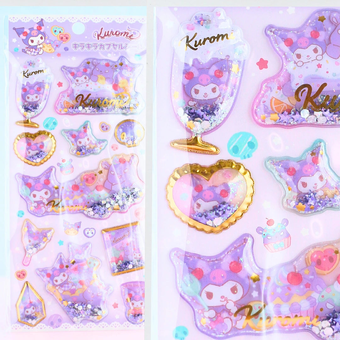 SANRIO | Kuromi Shake Shake Capsule Seal Sticker 90×200mm (Party 3D)