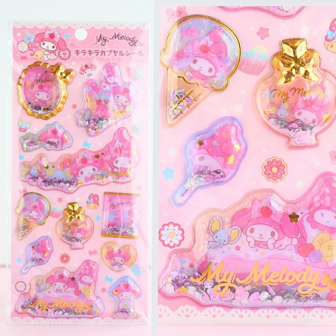 SANRIO | My Melody Shake Shake Capsule Seal Sticker 90×200mm (Party 3D)
