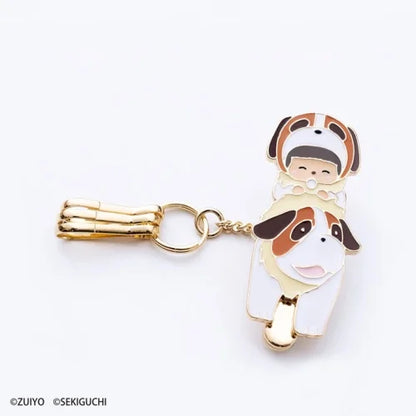 Heidi X Monchhichi | 50Th Anniversary Mental Bag Key Clip Keychain 2.3Cm 4.7Cm（Mini Josef Bebichich)