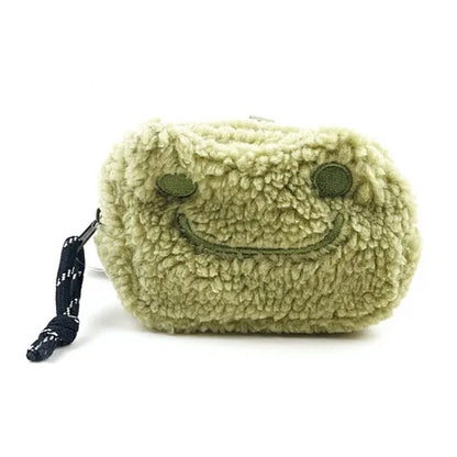 Pickles The Frog | Mini Pouch Fluffy Face 8Cm×11Cm×5Cm