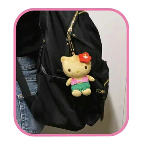 SANRIO | Hello Kitty Mascot Holder Plush Keychain Bag Charm H72×W100×D54mm (Tan Y2K)