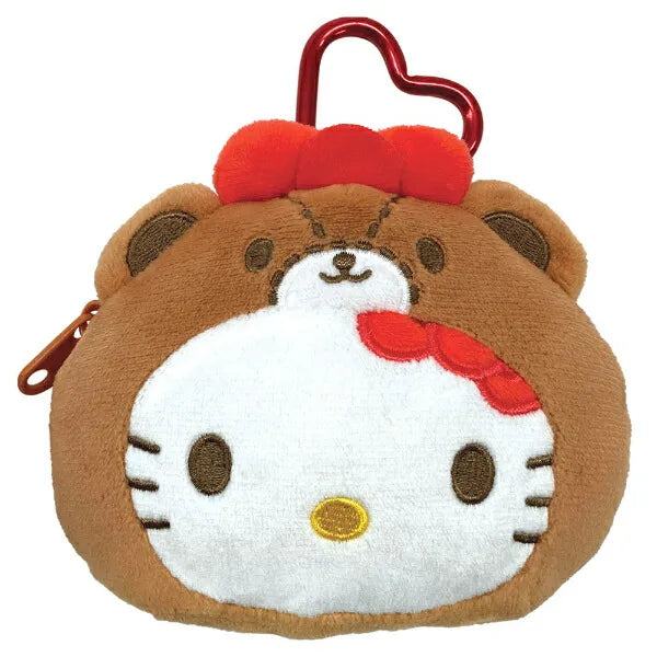 SANRIO | Hello Kitty Mini Plush Pouch with Carabiner Keychain H100×W115×D50mm (Tiny Chum)