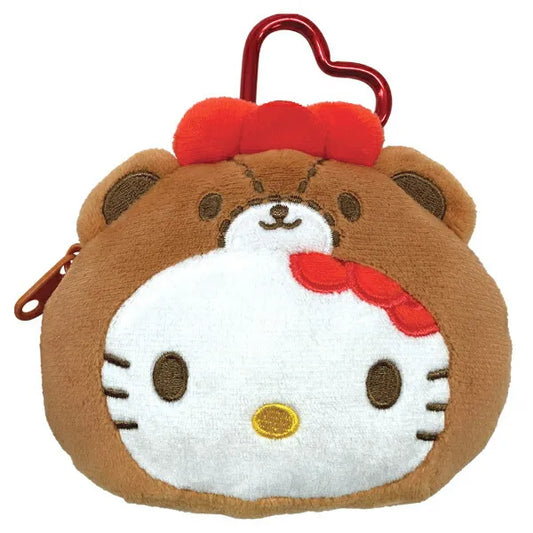 SANRIO | Hello Kitty Mini Plush Pouch with Carabiner Keychain H100×W115×D50mm (Tiny Chum)