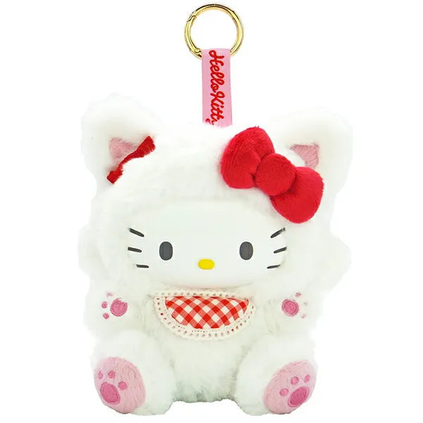 SANRIO | Hello Kitty Plush Mascot Keychain 150×110×160mm (Fine Face Cat White)
