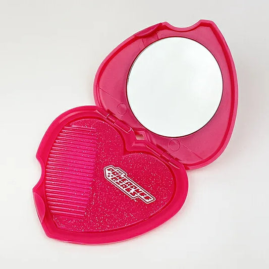 The Powerpuff Girls | Heart-Shaped Mirror Comb Heart 1.0 x 9.7 x 14.4cm (Red)