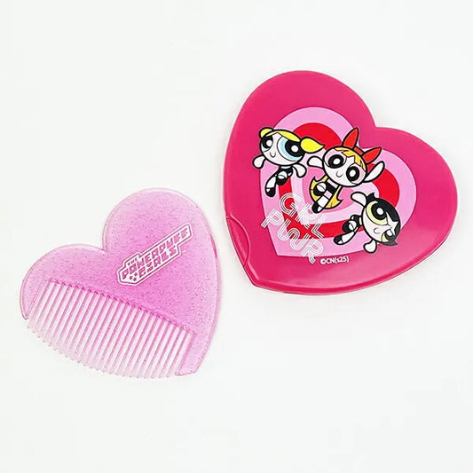 The Powerpuff Girls | Heart-Shaped Mirror Comb Heart 1.0 x 9.7 x 14.4cm (Red)