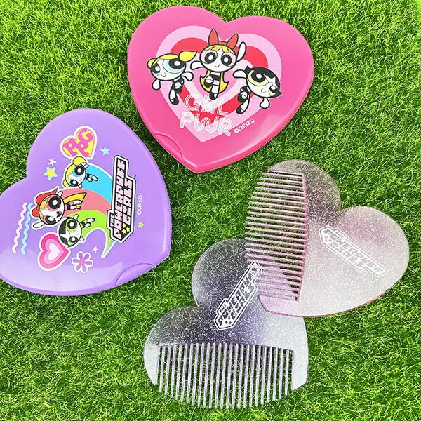 The Powerpuff Girls | Heart-Shaped Mirror Comb Heart 1.0 x 9.7 x 14.4cm (Red)