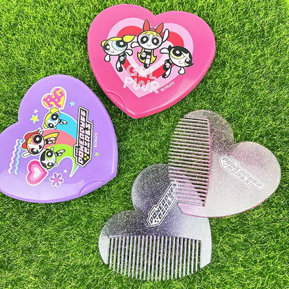 The Powerpuff Girls | Heart-Shaped Mirror Comb Heart 1.0 x 9.7 x 14.4cm (Red)