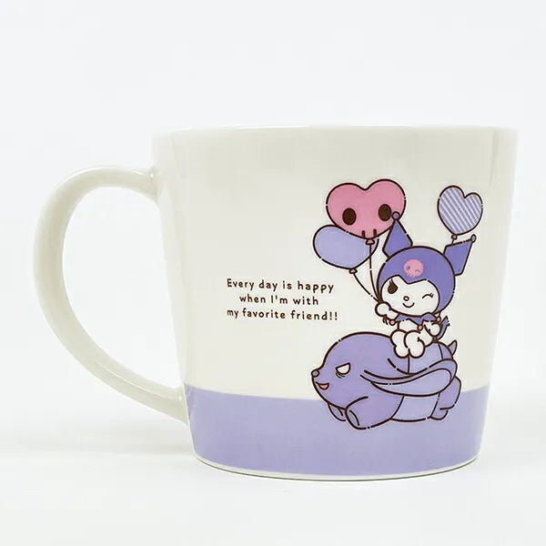 SANRIO | Kuromi Ceramic Mug Cup can be used in the microwave and dishwasher 80×Φ88mm (Milk Balloon)
