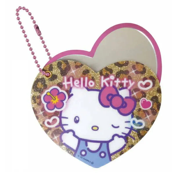 SANRIO | Hello Kitty Heart-pounding Slide Mirror Keychain 84×69mm (Memories Heisei Retro Sparkly)