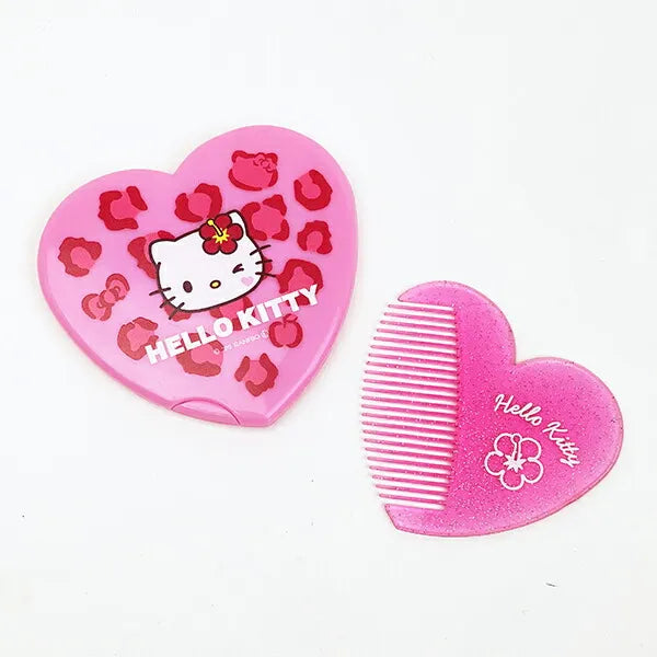 SANRIO | Hello Kitty Heart Shaped Mirror Comb 18x107x154mm (Y2K)