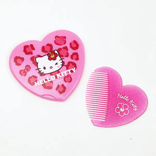 SANRIO | Hello Kitty Heart Shaped Mirror Comb 18x107x154mm (Y2K)