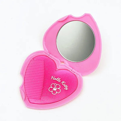 SANRIO | Hello Kitty Heart Shaped Mirror Comb 18x107x154mm (Y2K)