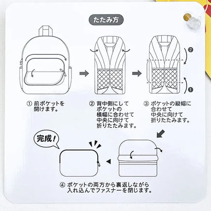 BREAD DOROBO | Travel Folding Backpack 390×310×190mm (Light Brown Gingham)