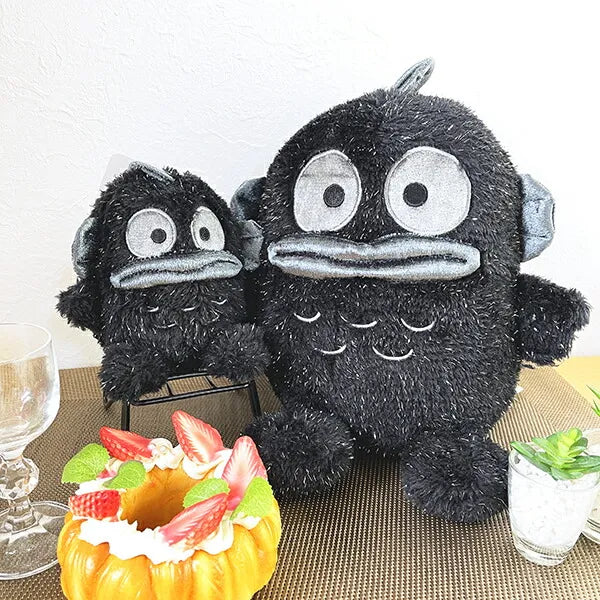 SANRIO | Hangyodon Mascot Holder Bag Charm Plush Keychain 140×130×105mm (Black Birthday)