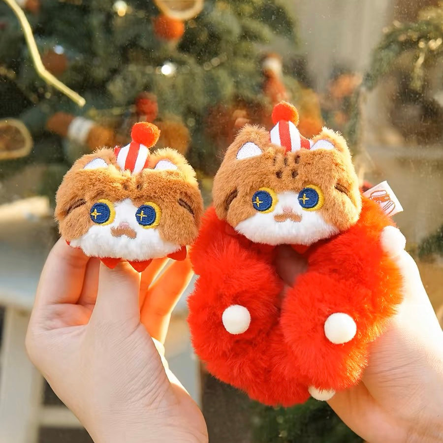 Mewji♡Cat Mascot Scrunchie Hair Tie 妙吉猫 毛茸茸大肠发圈/头绳
