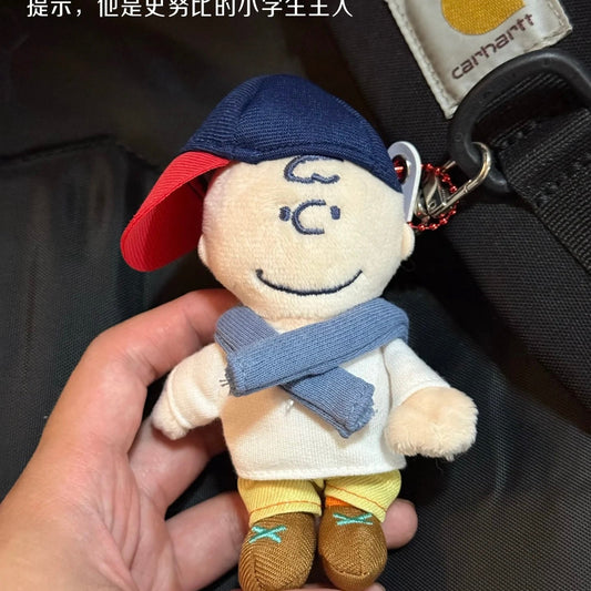 USJ | PEANUTS Snoopy Charlie Brown Plush Keychain Bag Charm W10.3cm×H12.4cm×D3.9cm