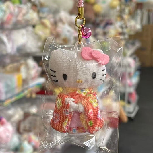 SANRIO | Hello Kitty Mini Keychain Phone Charm Orange 5cm Approx. (Kimono)