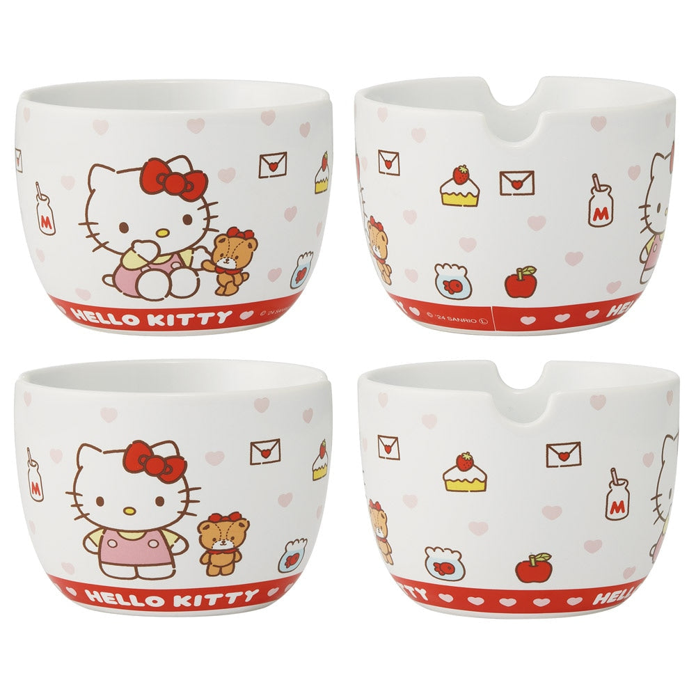 SANRIO | Hello Kitty Ceramic Bowl 600ml and Bamboo chopsticks Set 21cm (Bowl - Dishwasher Safe)