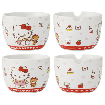 SANRIO | Hello Kitty Ceramic Bowl 600ml and Bamboo chopsticks Set 21cm (Bowl - Dishwasher Safe)