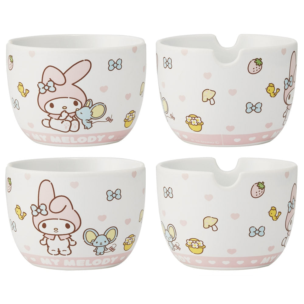 SANRIO | My Melody Ceramic Bowl 600ml and Bamboo chopsticks Set 21cm (Bowl - Dishwasher Safe)