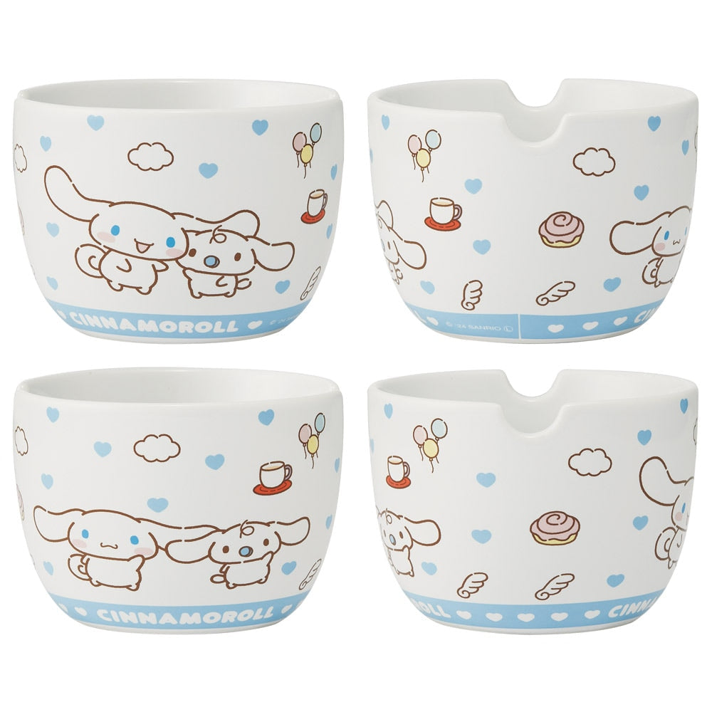SANRIO | Cinnamoroll Ceramic Bowl 600ml and Bamboo chopsticks Set 21cm (Bowl - Dishwasher Safe)