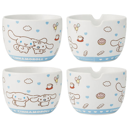 SANRIO | Cinnamoroll Ceramic Bowl 600ml and Bamboo chopsticks Set 21cm (Bowl - Dishwasher Safe)