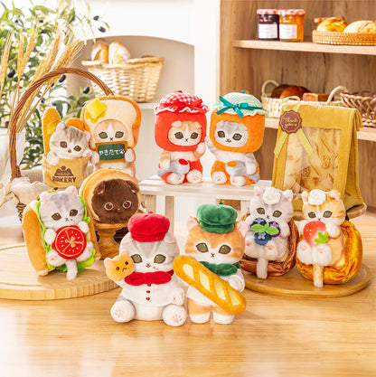 MOFUSAND | Mofumofu Bakery Cat Mascot Keychain Bag Charm 80x105x158mm (Chocolate Cornet Cat)