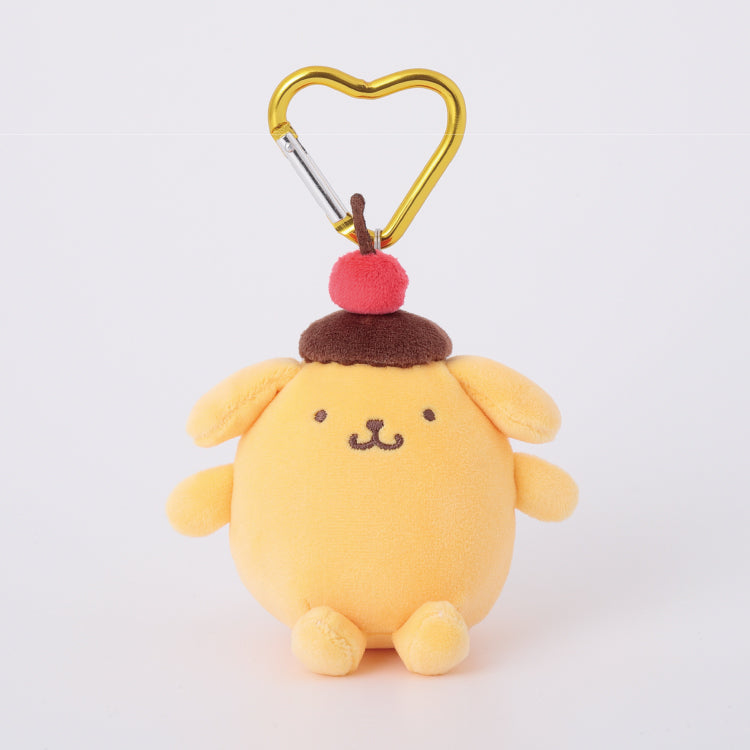SANRIO x Kthings| Pompompurin Pom Pom Purin Mascot Holder Plush Keychain Bag Charm with Heart Carabiner 60mm Approx. (Smooth Custard)