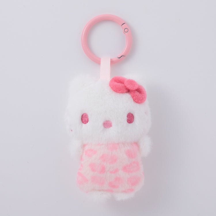 SANRIO | Hello Kitty Leopard Print Heart Fluffy Chibi Friends Mini Mascot 70mm Approx.