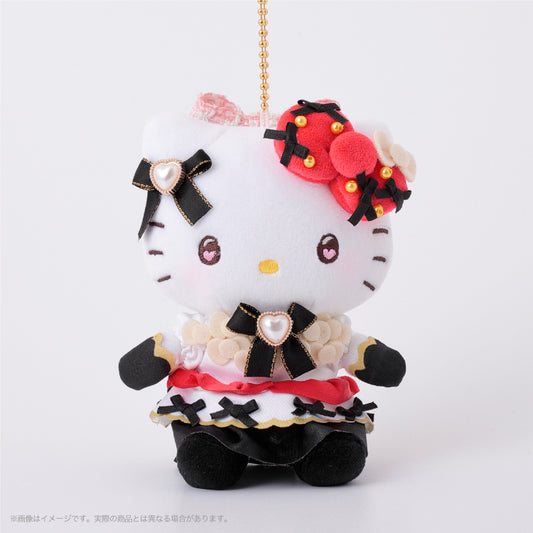 SANRIO x Kthings| Hello Kitty Mascot Holder Plush Keychain Bag Charm 100mm Approx. (50th Anniversary Strawberry Newspaper)