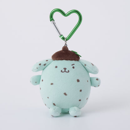 SANRIO x Kthings| Pompompurin Pom Pom Purin Mascot Holder Plush Keychain Bag Charm with Heart Carabiner 60mm Approx. (Refreshing Chocolate Mint)