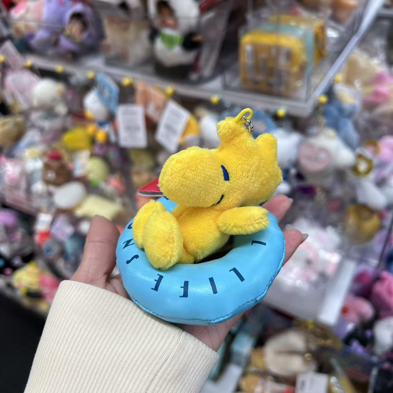 PEANUTS | Snoopy Woodstock Mascot Holder Plush Keychain Bag Charm H10×W8.5×D7cm (Chill Life)