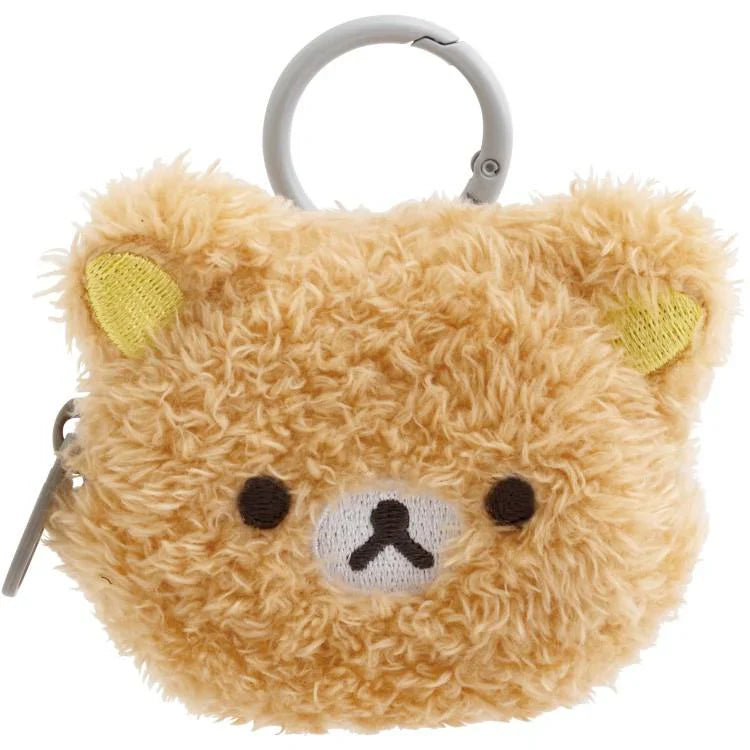 SAN-X | Rilakkuma Fluffy Face Mascot Mini Pouch with Carabiner 60×75×30mm