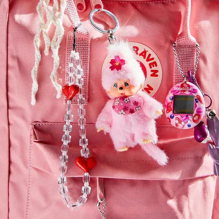 Monchhichi | Cherry Blossom Sakura Mascot Holder Plush Keychain Bag Charm 10cm Approx.