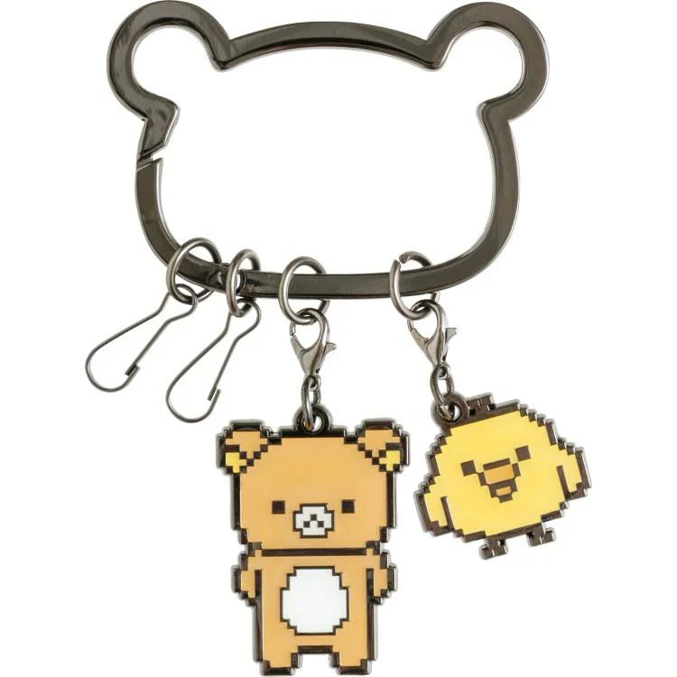 SAN-X | Kiiroitori & Rilakkuma Metal Mascot Carabiner Smart Keychain Key Holder 95×65mm (Rilakkuma Gaming)