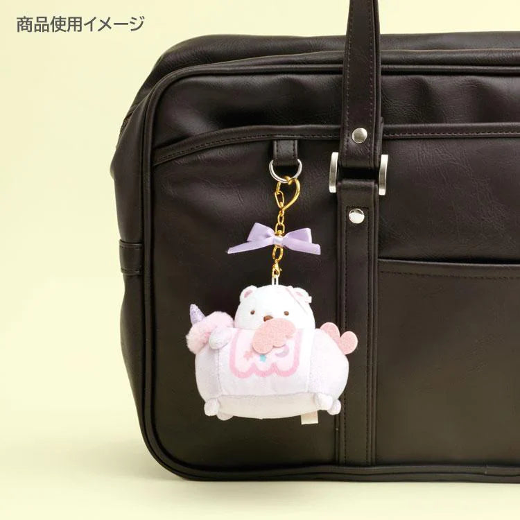 SAN-X | Sumikko Gurashi Shirokuma Bear Plush Keychain Bag Charm Unicorn 80×85×60mm (Kindergarten)