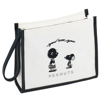 Usj | Peanuts Embroidery Bag W21.5Cm×H18Cm 大阪环球影城 史努比 帆布刺绣收纳包/手拿包