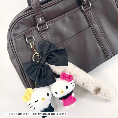 SANRIO x CRUX | Hello Kitty & Hello Mimmy Nico Magnetic Plush Keychain Set 170 x 130 x 55mm (Gal Kitty Y2K)