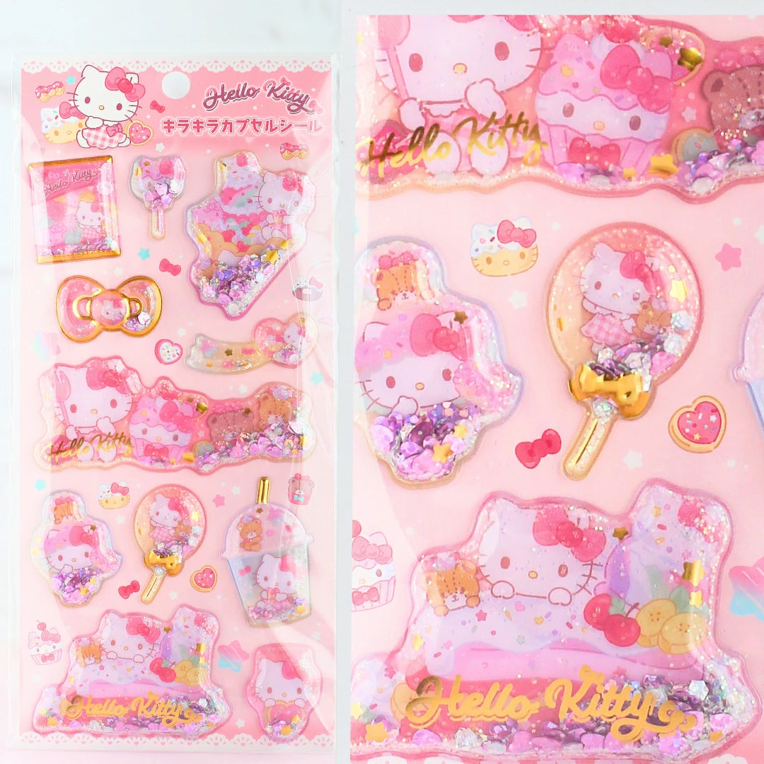 SANRIO | Hello Kitty Shake Shake Capsule Seal Sticker 90×200mm (Party 3D)