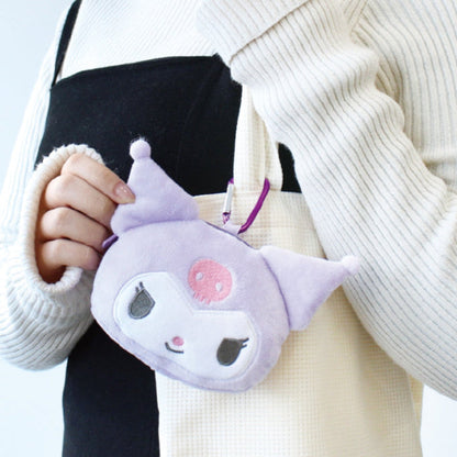 SANRIO | Kuromi Plush Zipper Mascot Mini Pouch with Carabiner 200×110×50mm